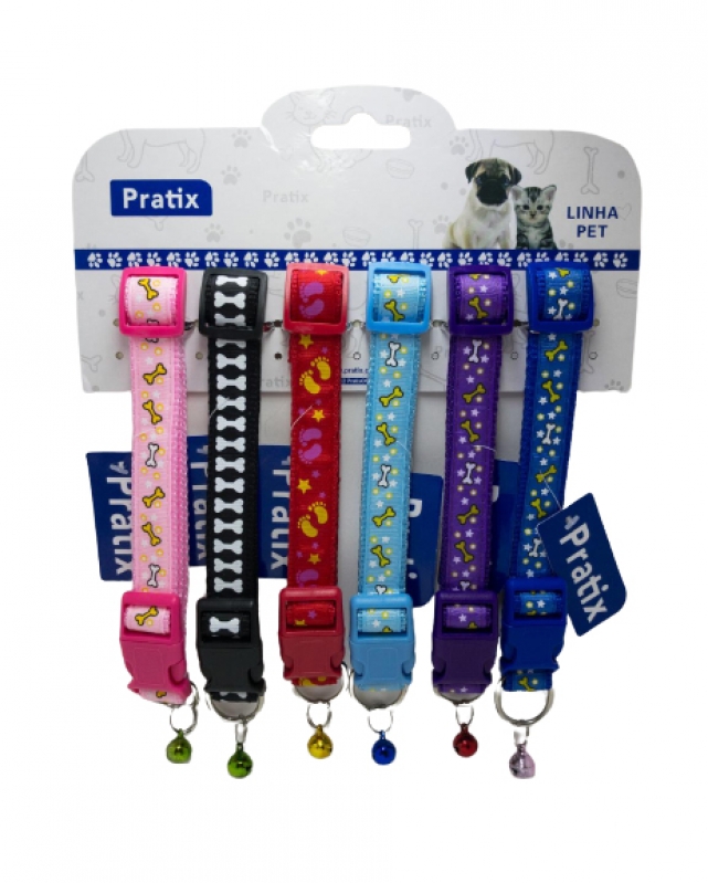 coleira de nylon estanpado para pets